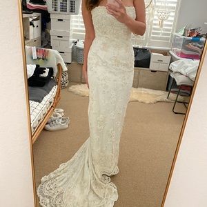 New YSA Makino strapless beaded wedding dress